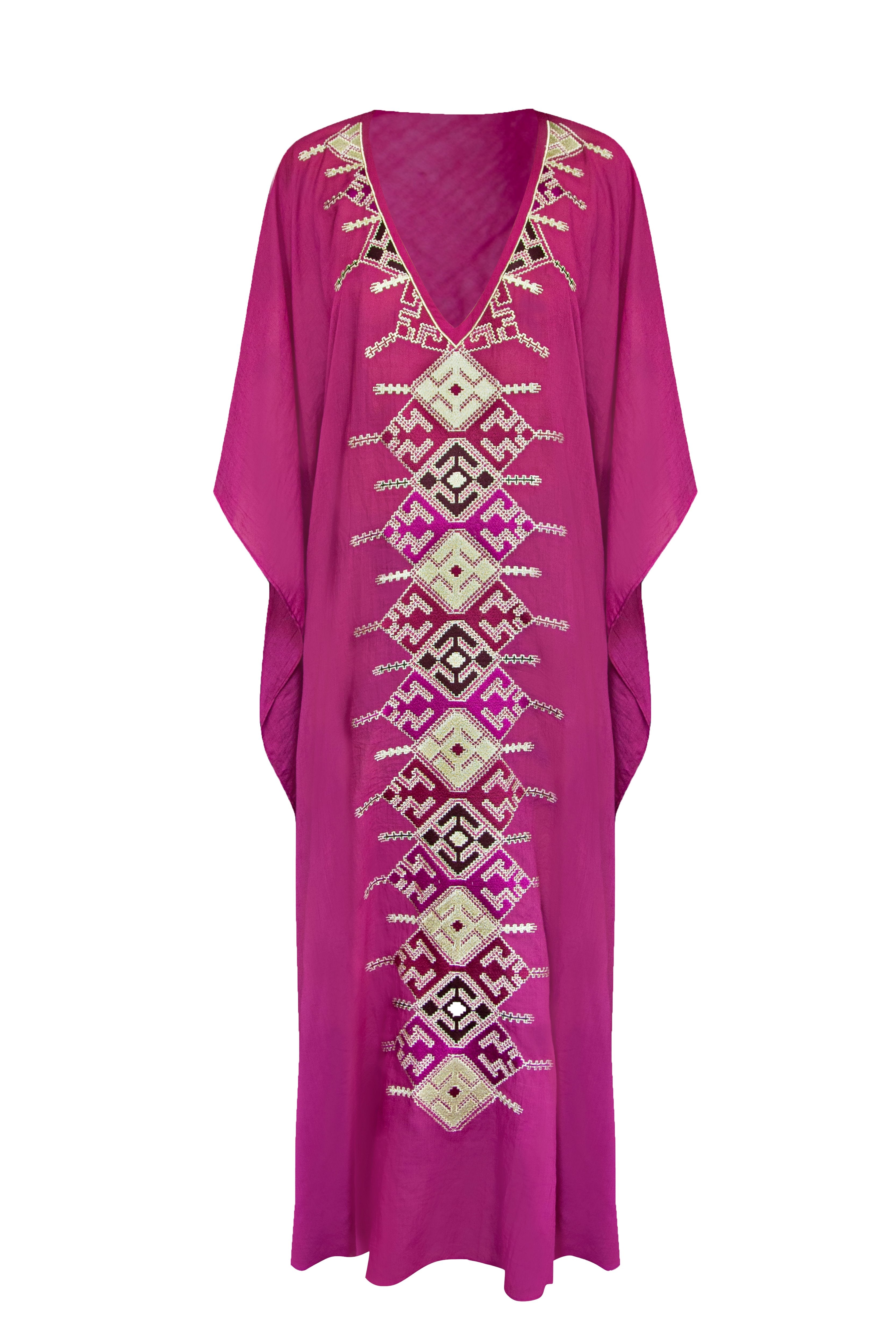 KHAZAR KAFTAN-MAGENTA Rosewater House