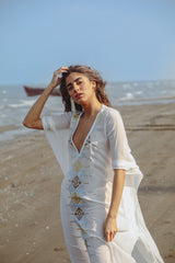 KHAZAR KAFTAN - WHITE Rosewater House