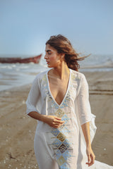 KHAZAR KAFTAN - WHITE Rosewater House