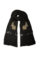 Sermeh Paisley Shawl - Black Rosewater House