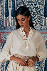 Boteh Blouse - Ivory Blouses Rosewater House
