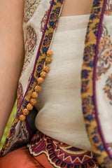 Paisley Embroidered Belt - Brick & Purple Dresses Rosewater House