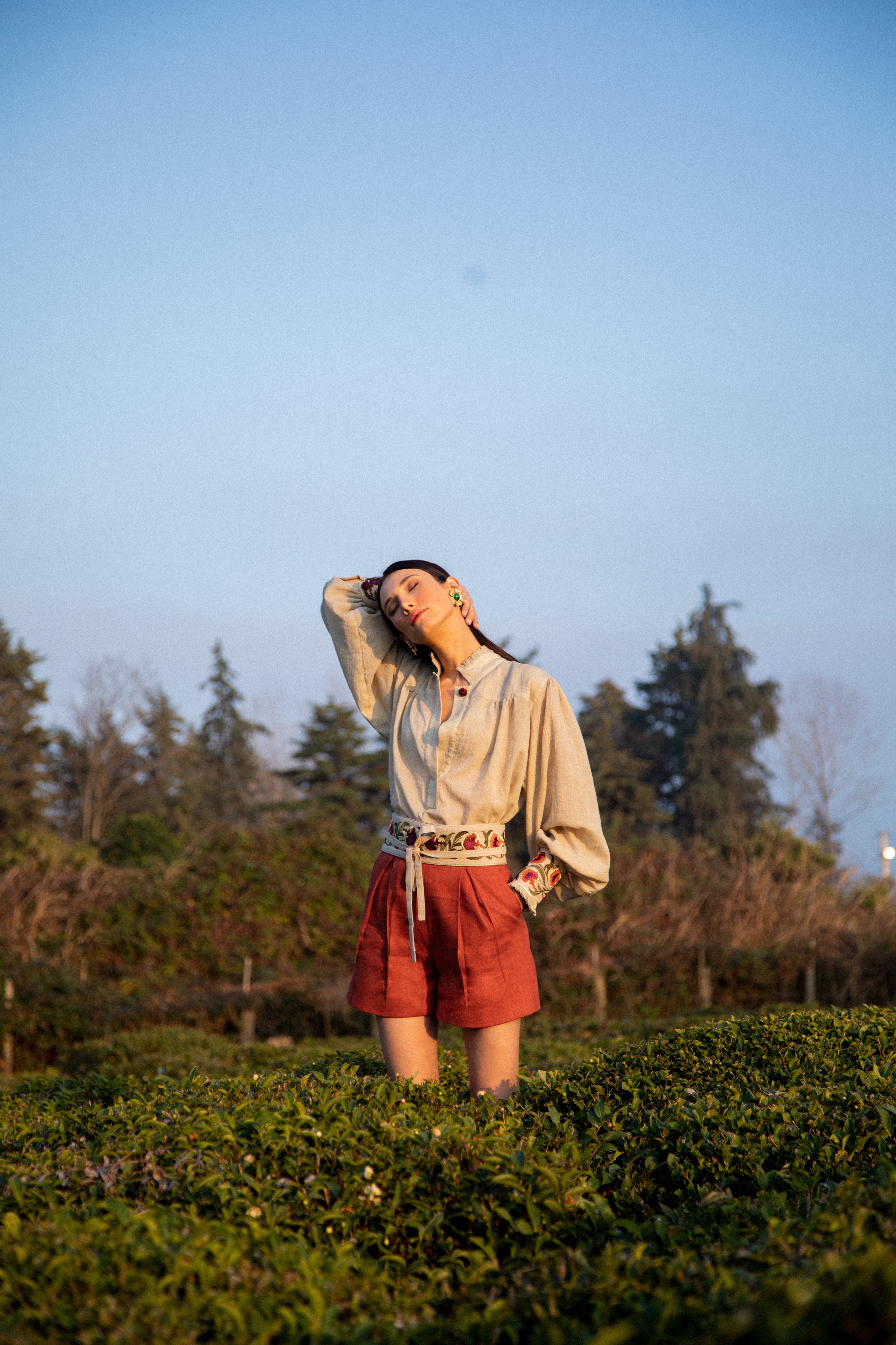 Carnation Belt- Ecru/Purple Belt Rosewater House