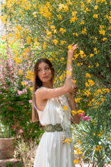 Paisley Embroidered Belt - Green Dresses Rosewater House