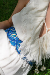 Paisley Embroidered Belt - Cobalt Dresses Rosewater House