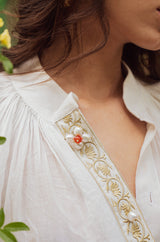 Niloufar Blouse - White Blouses Rosewater House