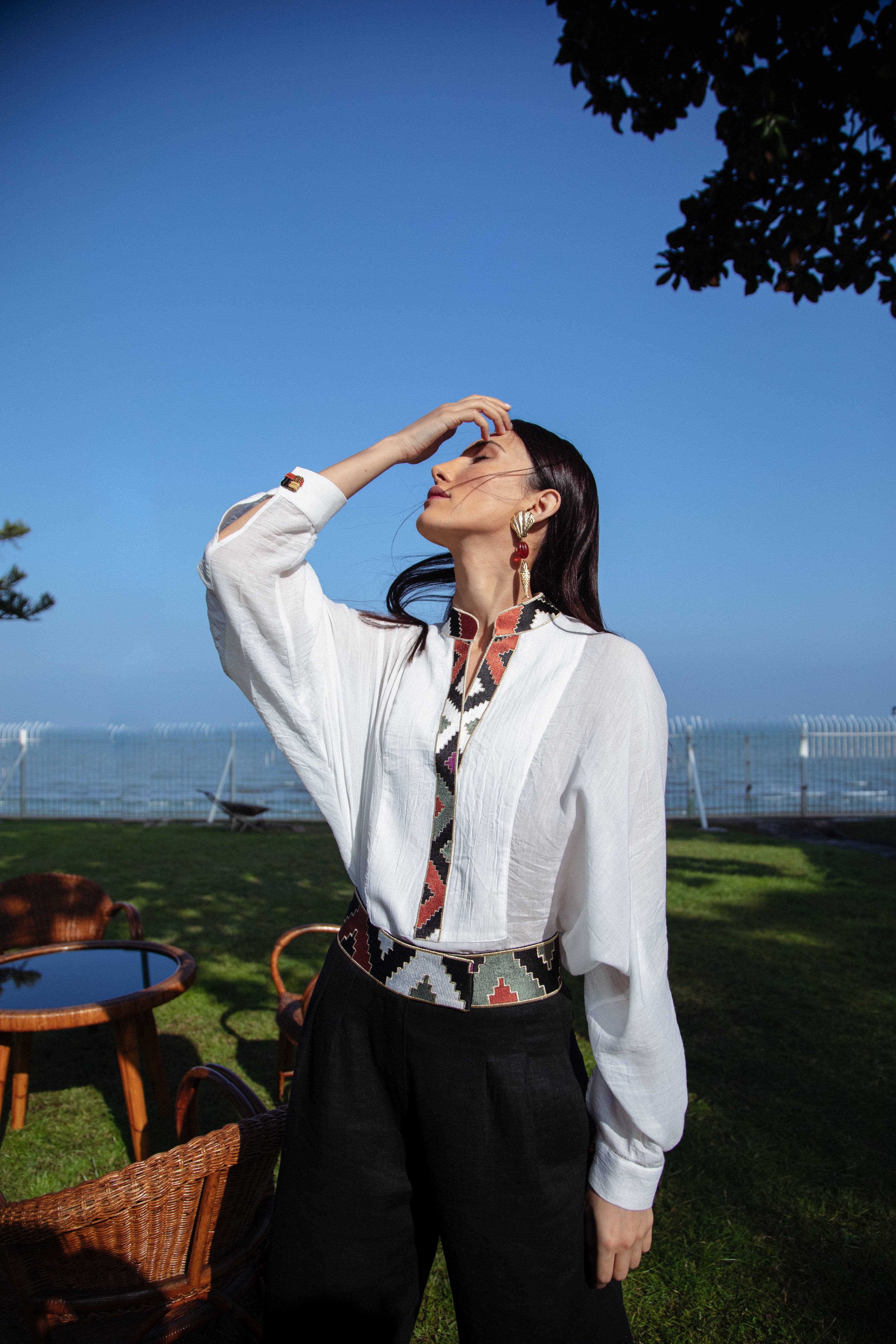 Gileva Blouse - White Tops-Blouse Rosewater House