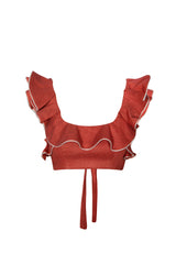 Malika Ruffle Top - Brick Tops-cropped Rosewater House