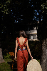 Malika Ruffle Top - Brick Tops-cropped Rosewater House