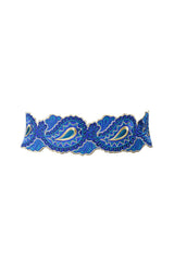 Paisley Embroidered Belt - Cobalt Dresses Rosewater House