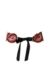 Paisley Embroidered Belt - Brick & Purple Dresses Rosewater House
