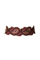 Paisley Embroidered Belt - Brick & Purple Dresses Rosewater House