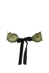 Paisley Embroidered Belt - Green Dresses Rosewater House