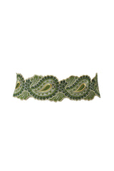 Paisley Embroidered Belt - Green Dresses Rosewater House