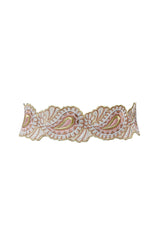Paisley Embroidered Belt - Pink Dresses Rosewater House