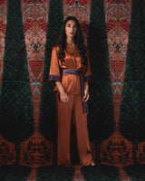 Silk Paisley Kimono Set - Brick Sets-Kimono Rosewater House