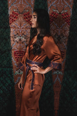 Silk Paisley Kimono Set - Brick Sets-Kimono Rosewater House