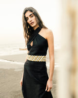 Black Gisou Belt - Gold, Ivory & Silver Accessory - Belts Rosewater House