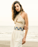 Sand Gisou Belt - Gold & Blue Accessory - Belts Rosewater House