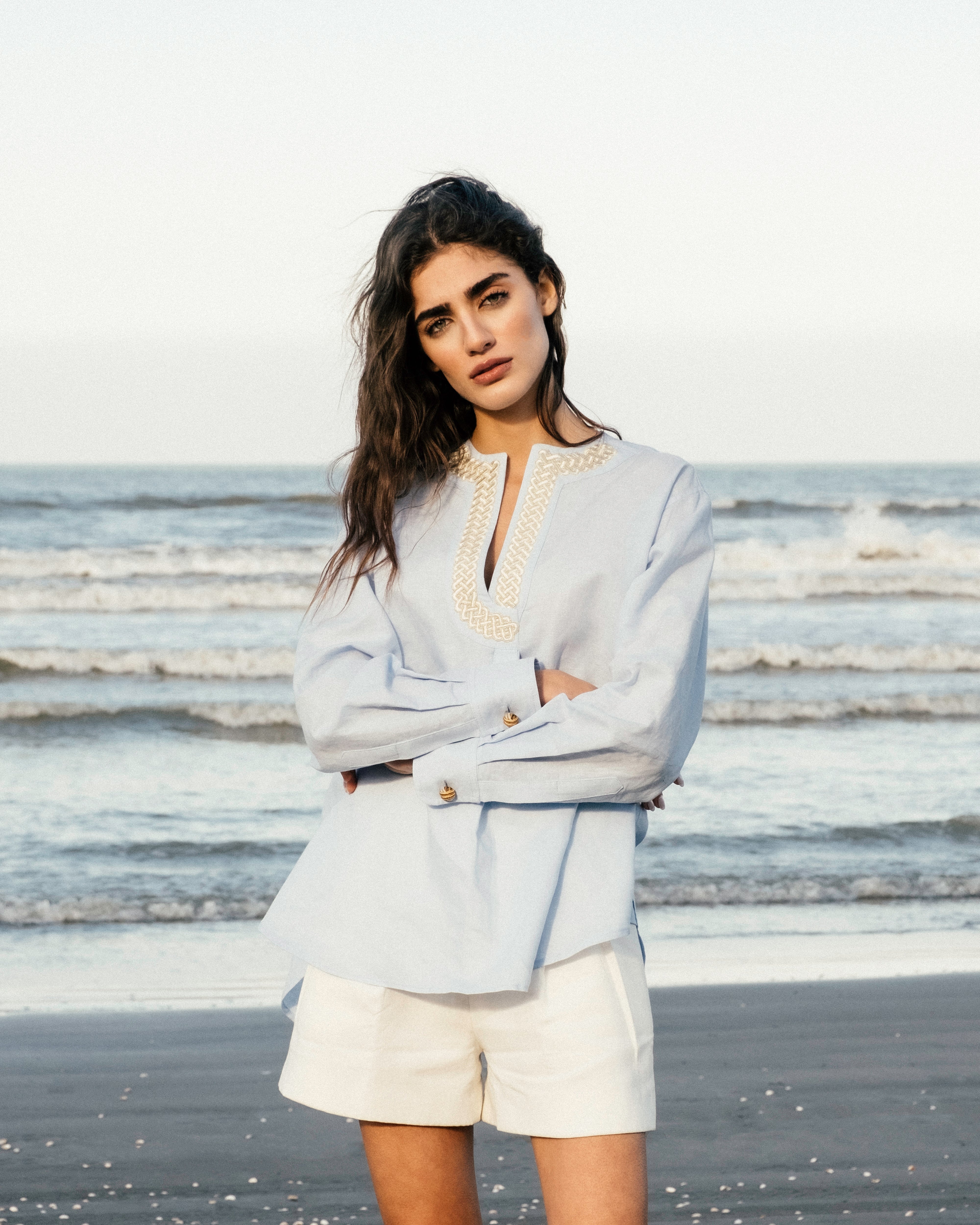 Gisou Blouse - Blue Tops - Blouse Rosewater House