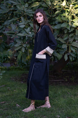 Afshan Fringe Robe - Black Outerwear - Coats & Robes Rosewater House 