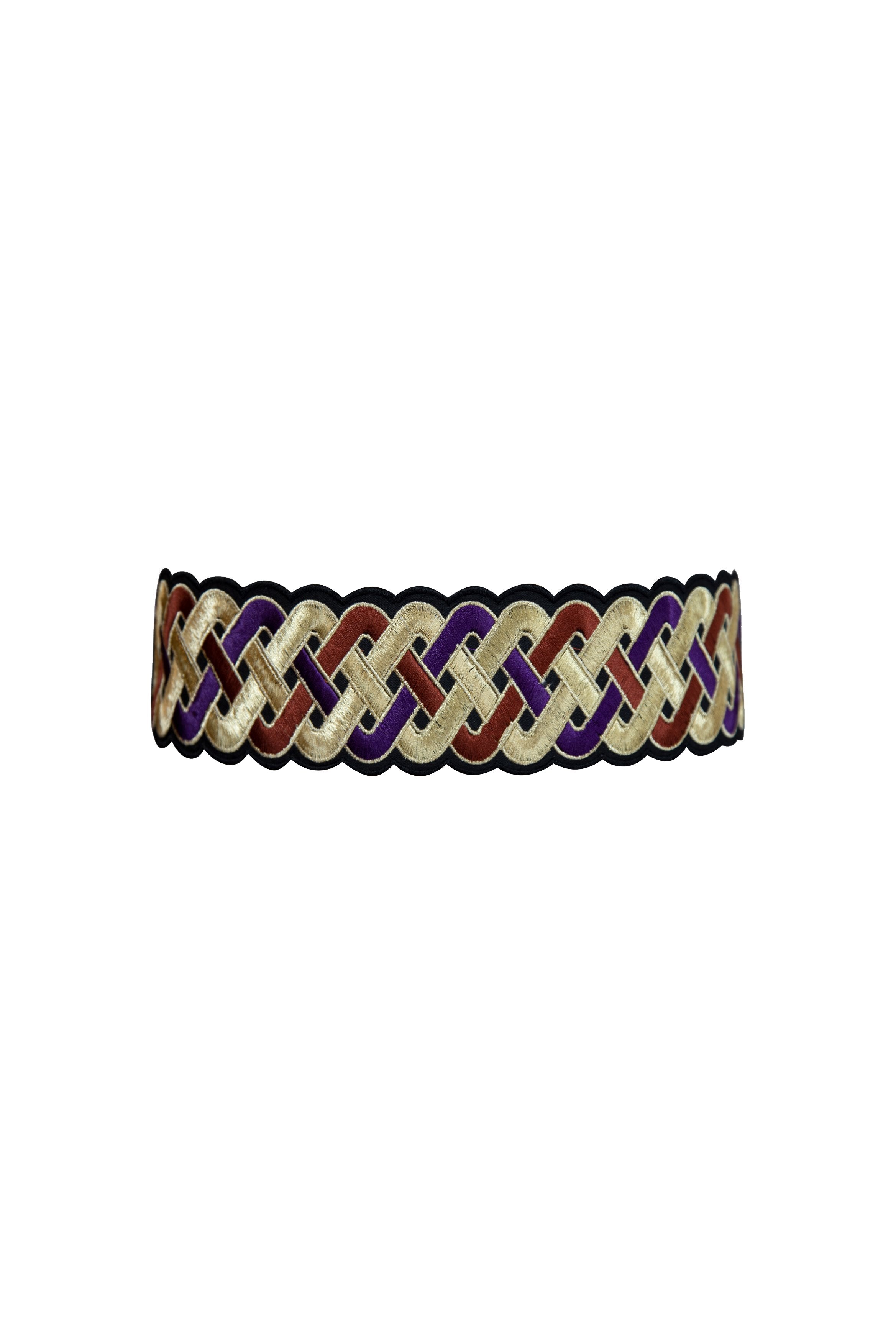 Black Gisou Belt - Gold, Brick & Purple Accessory - Belts Rosewater House