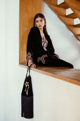 Termeh Robe - Black Rosewater House