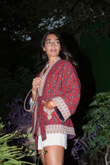 Shah Quilted Jacket - Red coat - short Rosewater House