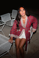 Shah Quilted Jacket - Red coat - short Rosewater House