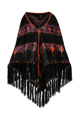 Aspen Poncho - Brick & Purple Poncho RoseWaterHouse