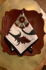 Hand-Painted Napkins - Bordeaux & Green RoseWaterHouse
