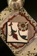 Hand-Painted Napkins - Bordeaux & Green RoseWaterHouse