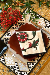 Hand-Painted Isfahan napkin - Holiday Combo Rosewater House