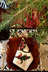 Hand-Painted Isfahan napkin - Holiday Combo Rosewater House