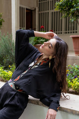 Gileva Blouse - Black Tops-Blouse Rosewater House