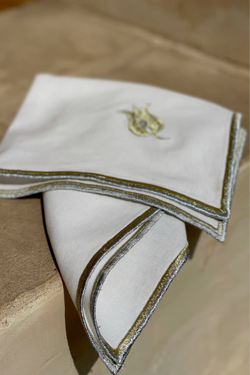 Embroidered "Laleh" Napkins Rosewater House 