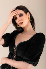 Velvet Tsarina Top - Black Rosewater House
