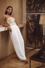 Jahan Bustier + Belt - Blush Tops Rosewater House