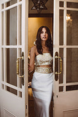 Jahan Bustier + Belt - Blush Tops Rosewater House