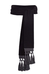 Fringed Tassel Velvet Belt - Black Rosewater House