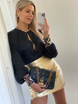 Silk Yar Blouse - Black Tops RoseWaterHouse