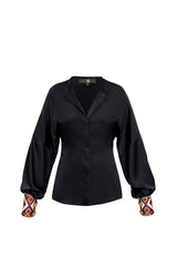 Silk Yar Blouse - Black Tops RoseWaterHouse