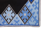 Hand-Embroidered Placemats - Blue & Black RoseWaterHouse