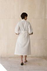 Balouch Duster - White Robe Rosewater House