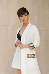 Balouch Duster - White Robe Rosewater House