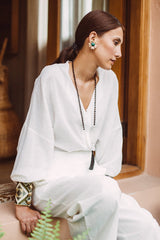 Sogol Earrings - Malachite earrings Rosewater House