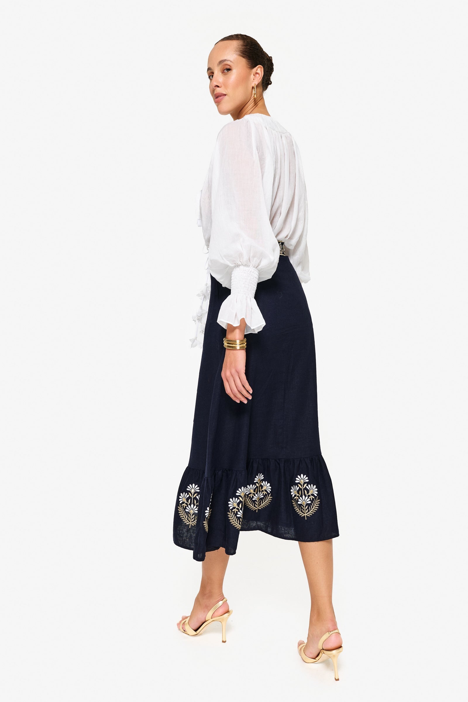 Gol Blouse - White Tops - Blouse Rosewater House - Wholesale SS25