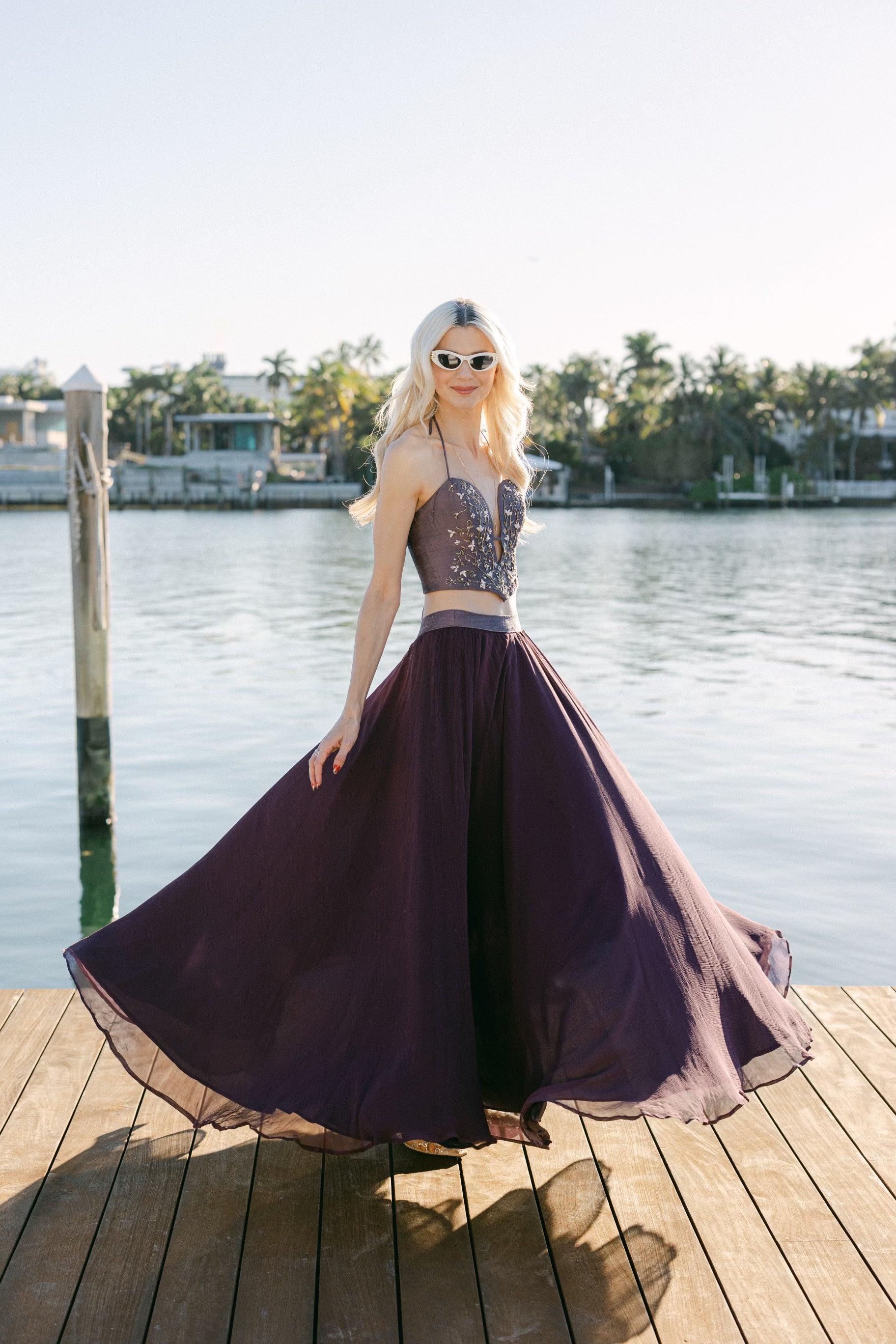 Jasmine Bustier and Skirt - Violet Dresses - Formal Rosewater House