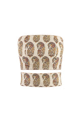 Termeh Jahan Top - Ivory Paisley Tops - Bustier & Embroidered Rosewater House 