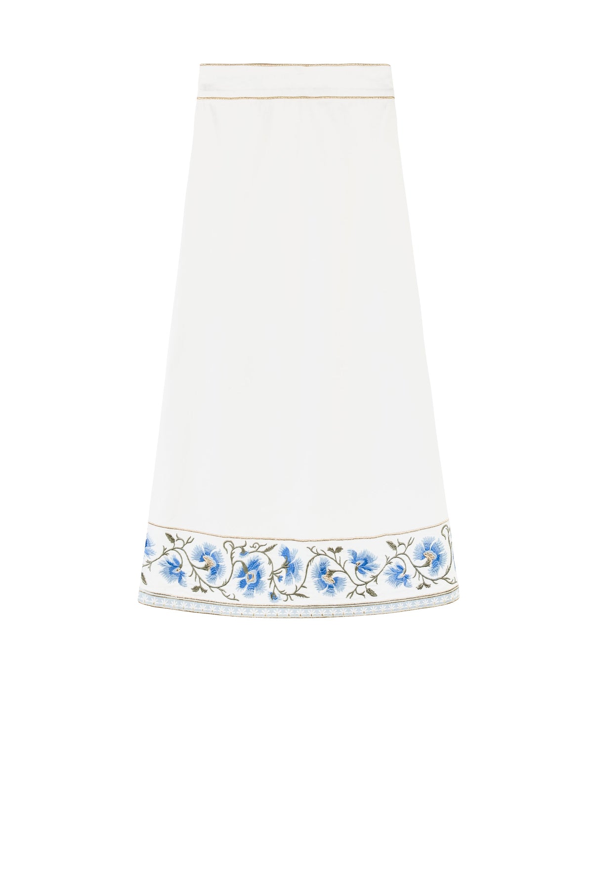 Lola Skirt - Lola Embroidered Offwhite & Yellow Bottoms - Skirts Rosewater House